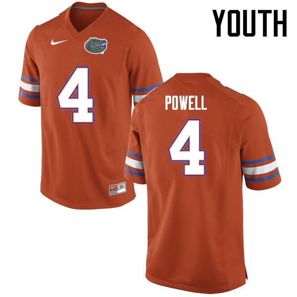 Youth NCAA Florida Gators Brandon Powell #4 Stitched Authentic Nike Orange College Football Jersey YQE8565OQ